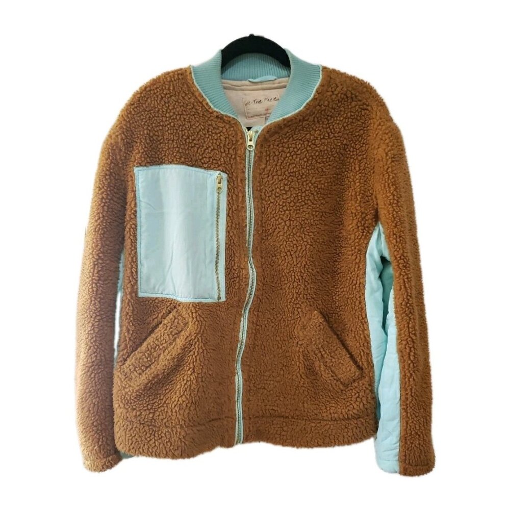 We The Free People Rivington Sherpa Jacket Size XS Full Zip Oversized Boxy